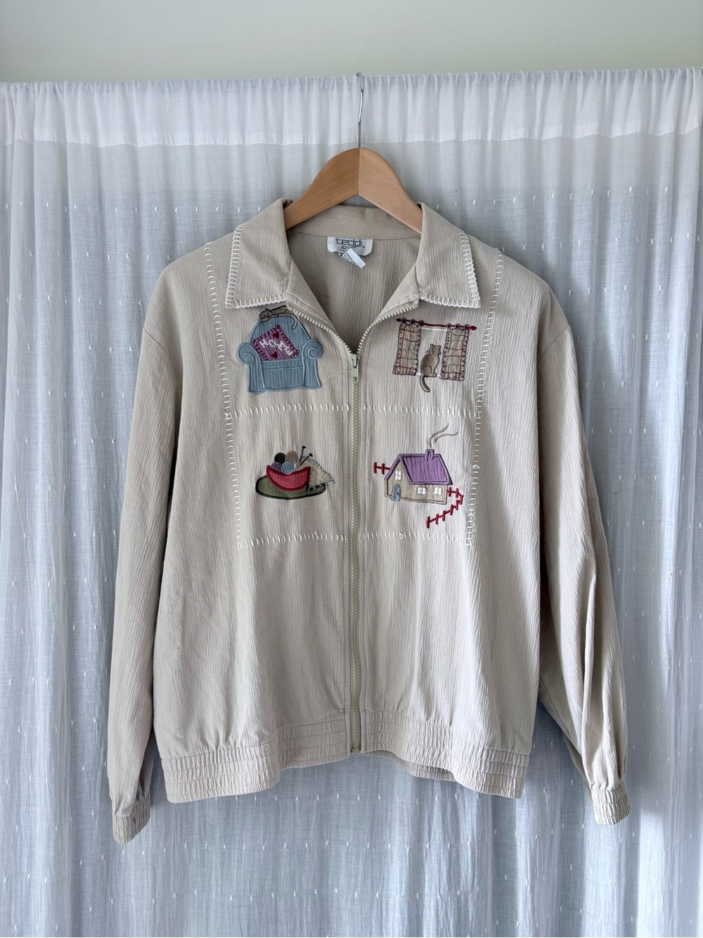 Vintage Teddi Petite Beige Jacket - Cream/Tan